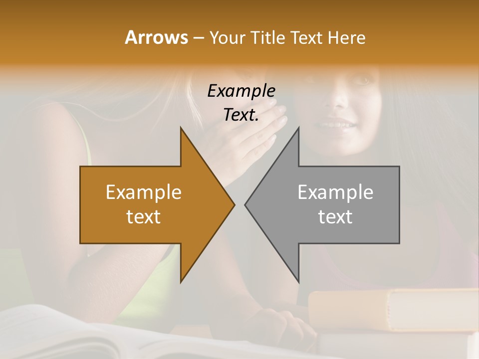 Teenager Girls Brown Hair Students PowerPoint Template