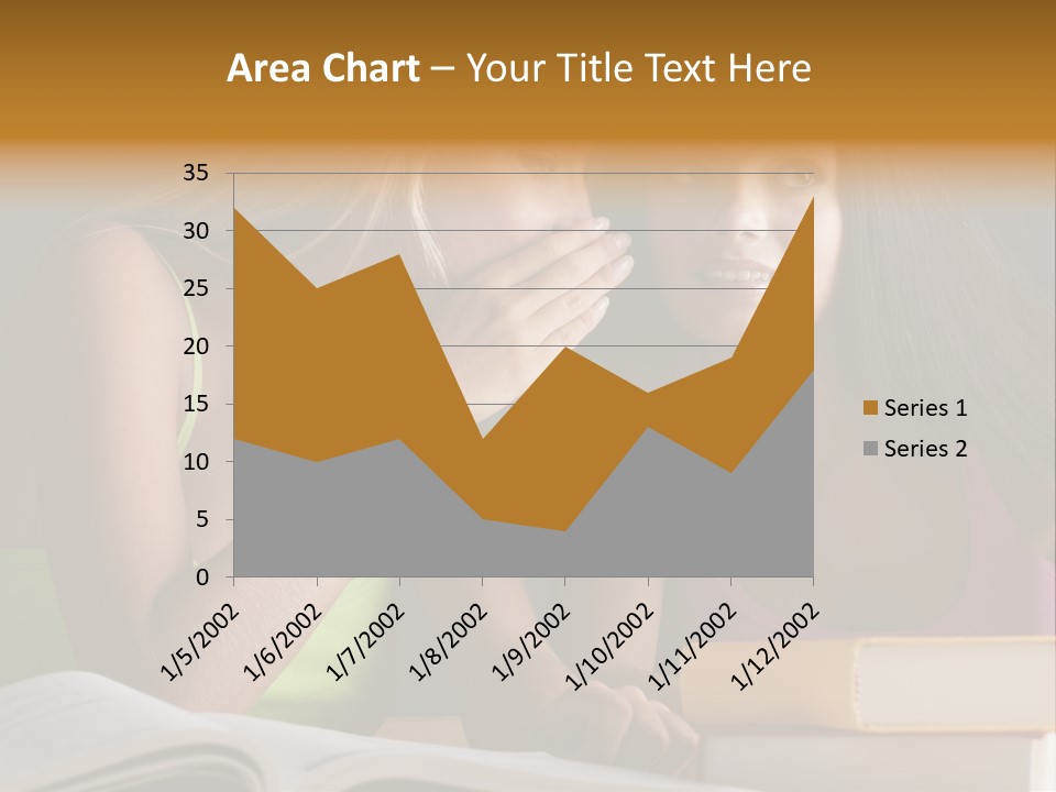 Teenager Girls Brown Hair Students PowerPoint Template