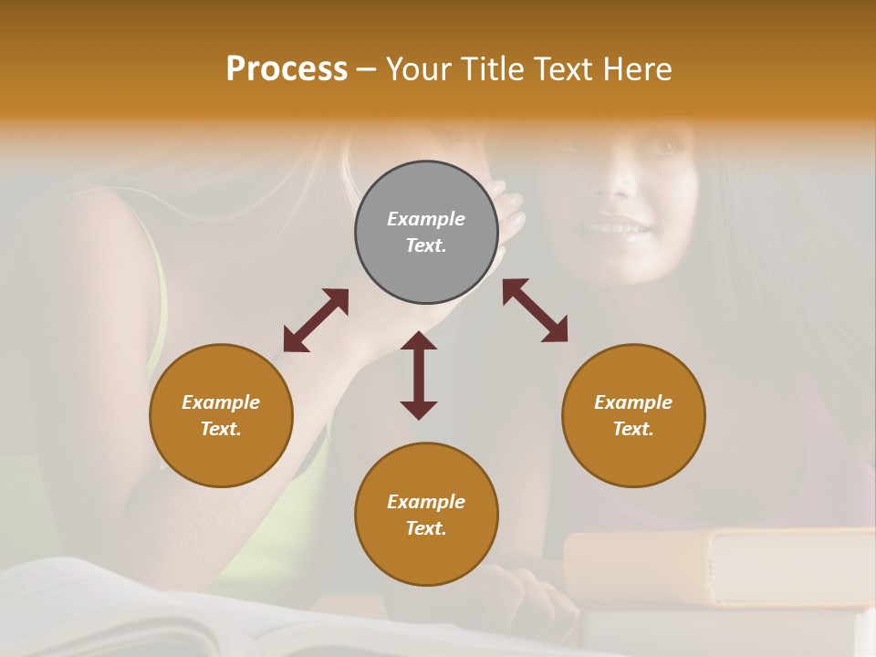 Teenager Girls Brown Hair Students PowerPoint Template