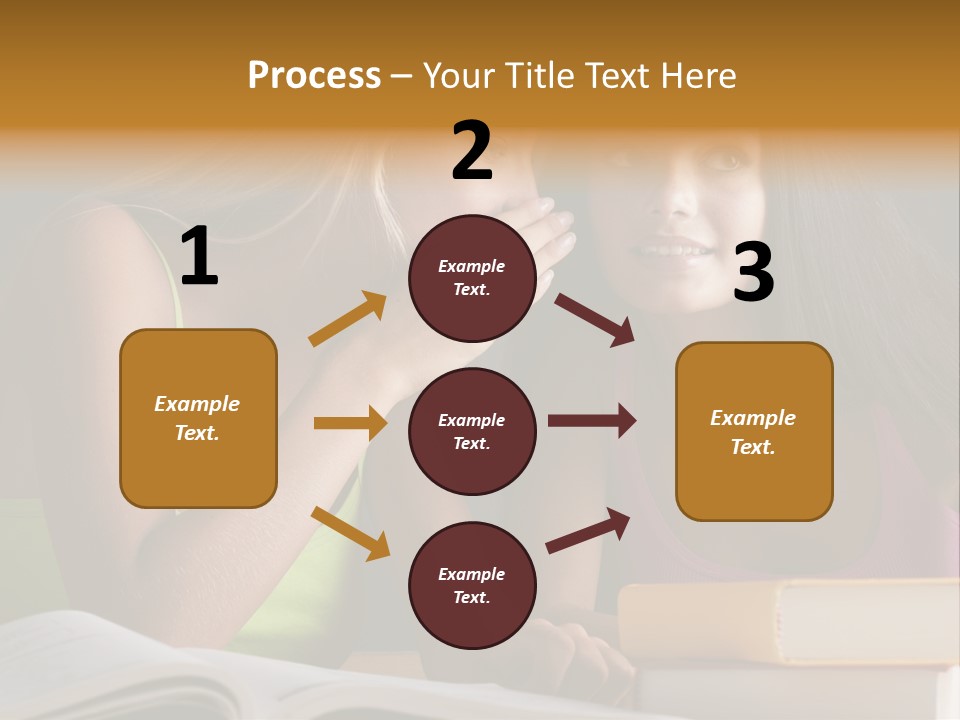 Teenager Girls Brown Hair Students PowerPoint Template