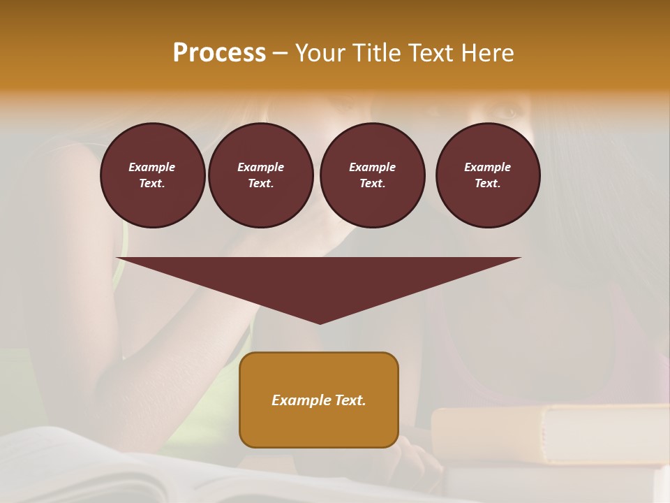 Teenager Girls Brown Hair Students PowerPoint Template