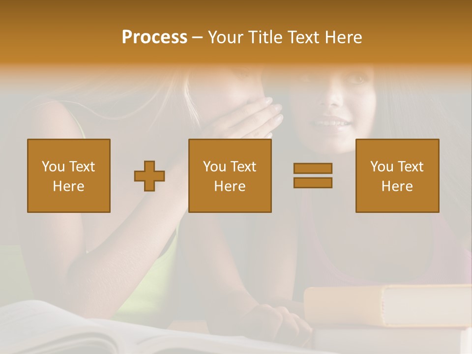 Teenager Girls Brown Hair Students PowerPoint Template