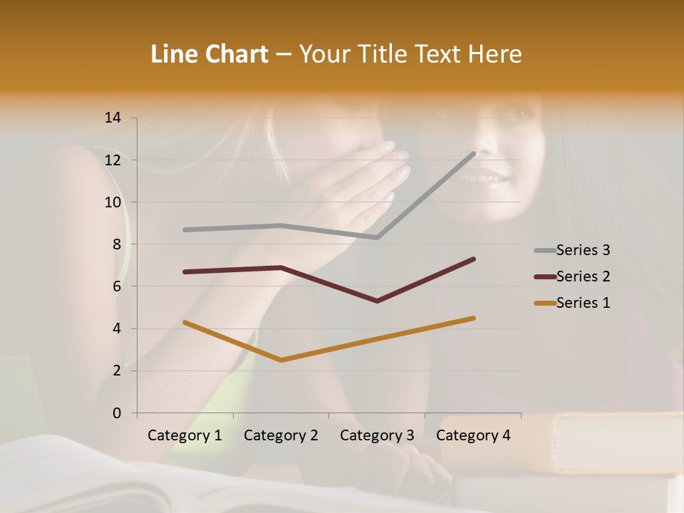 Teenager Girls Brown Hair Students PowerPoint Template