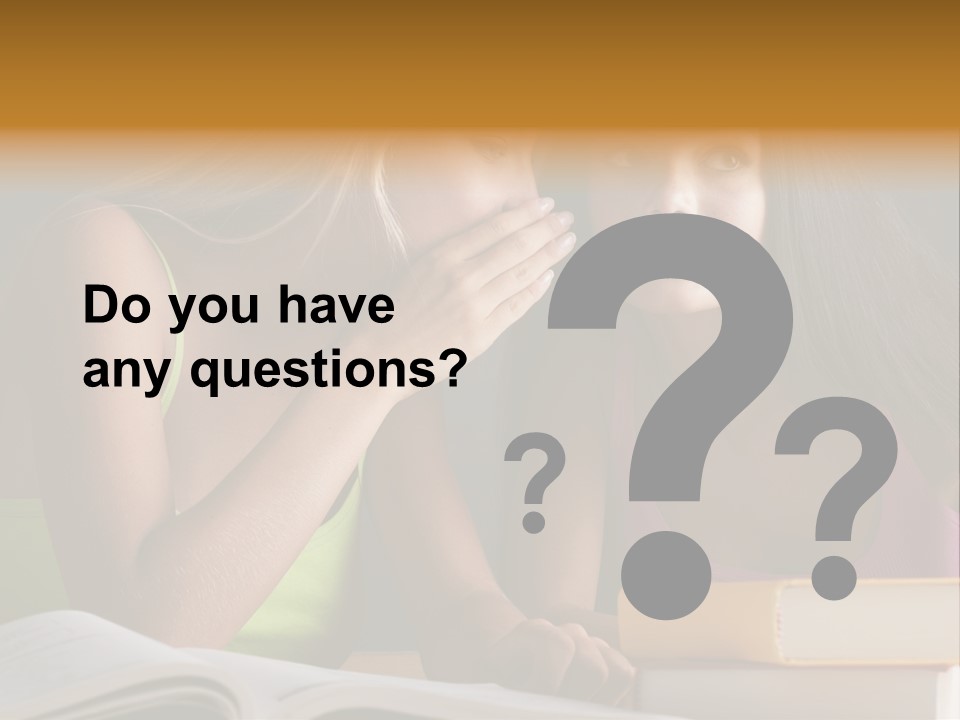 Teenager Girls Brown Hair Students PowerPoint Template