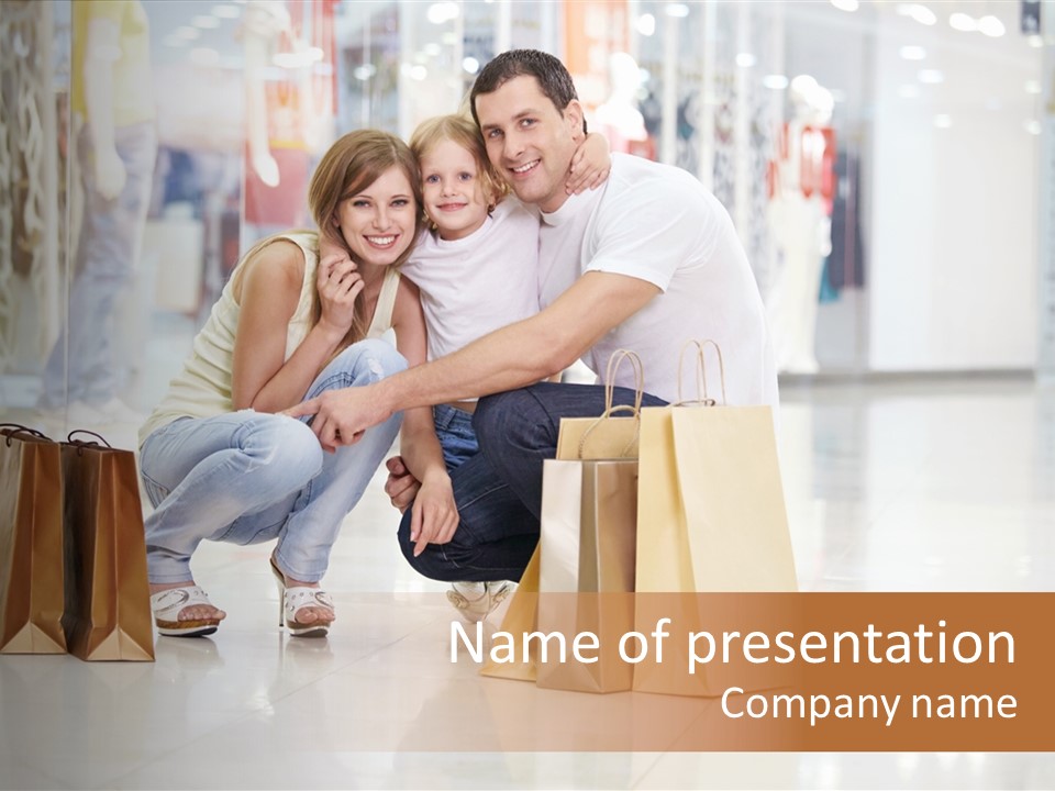 Female Father Child PowerPoint Template