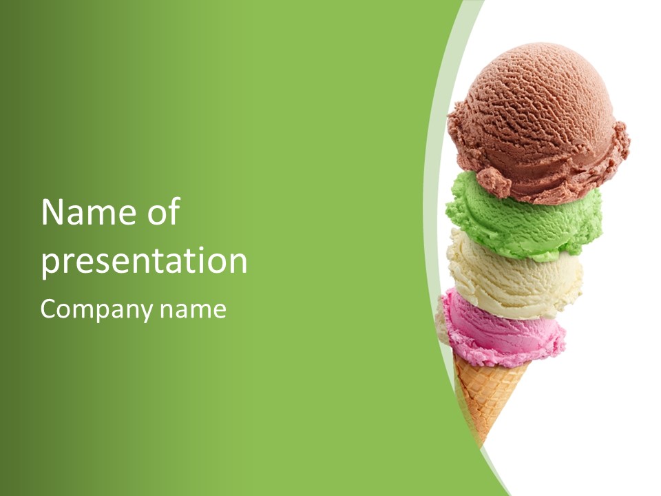 Scoop Sweet Food Kiwi PowerPoint Template