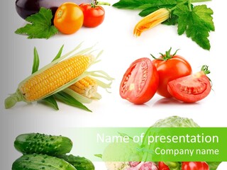 Yellow Cucumber Tomato PowerPoint Template