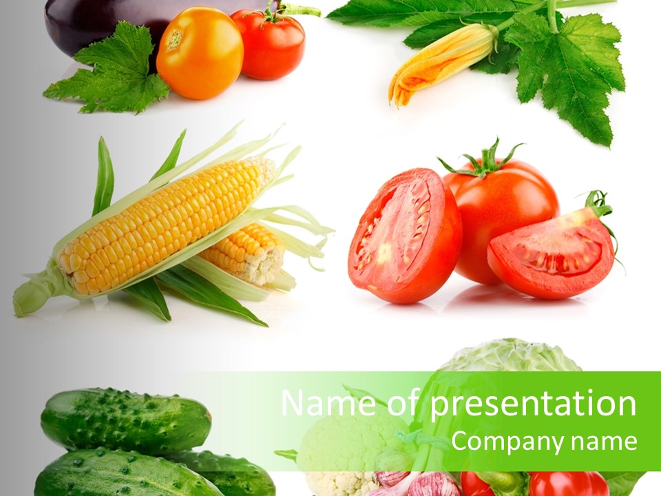 Yellow Cucumber Tomato PowerPoint Template