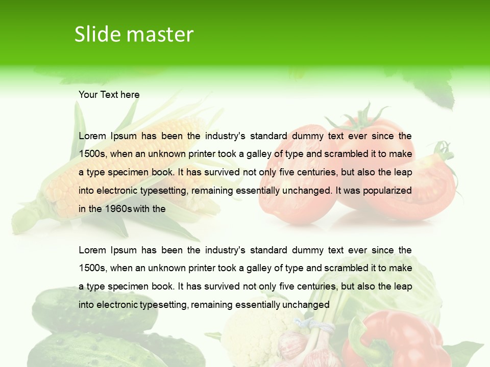 Yellow Cucumber Tomato PowerPoint Template
