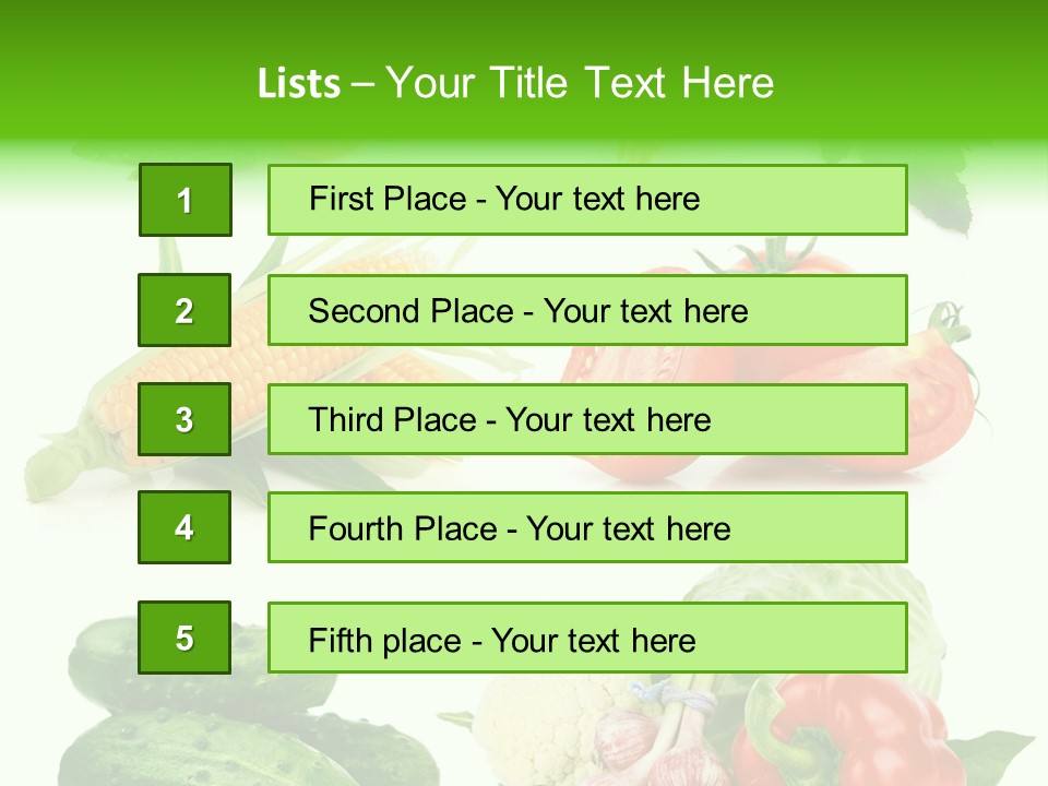 Yellow Cucumber Tomato PowerPoint Template