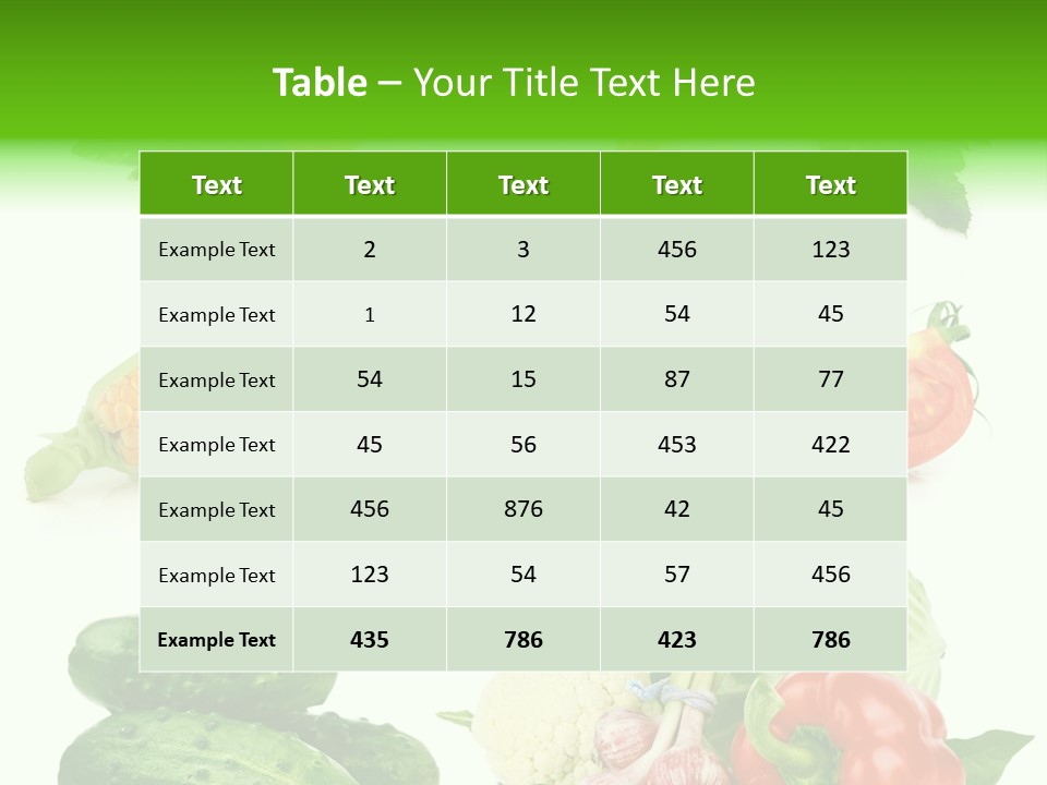 Yellow Cucumber Tomato PowerPoint Template