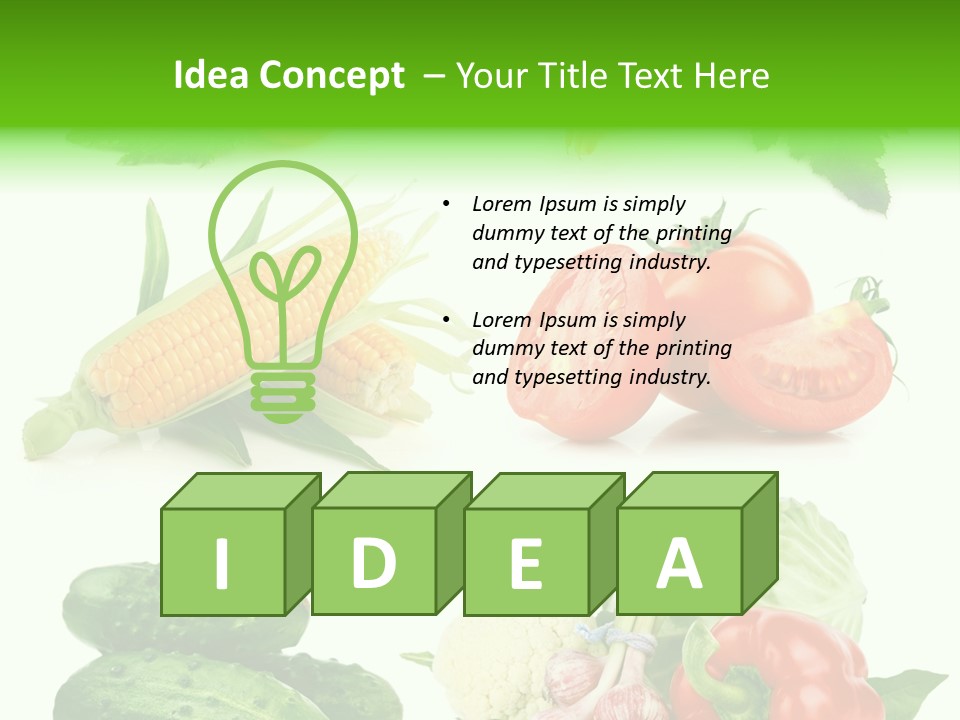 Yellow Cucumber Tomato PowerPoint Template