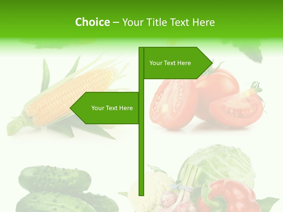 Yellow Cucumber Tomato PowerPoint Template