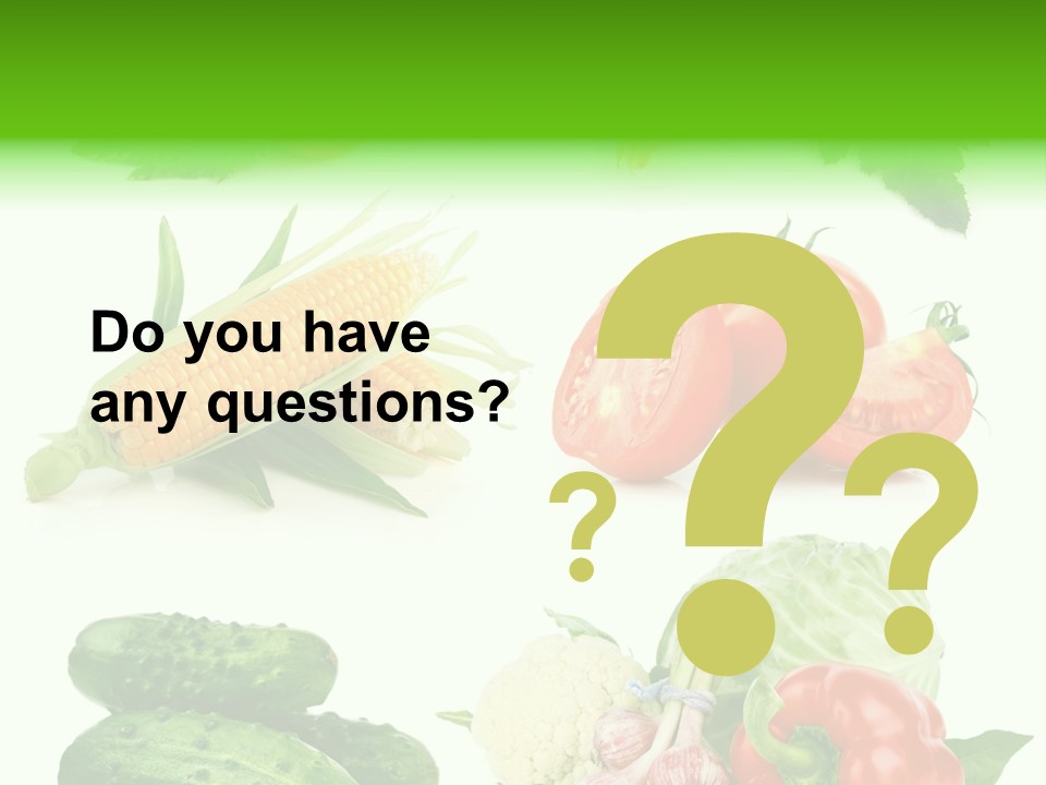 Yellow Cucumber Tomato PowerPoint Template