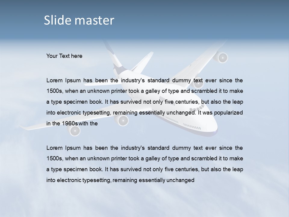 Fast Transportation Plane PowerPoint Template