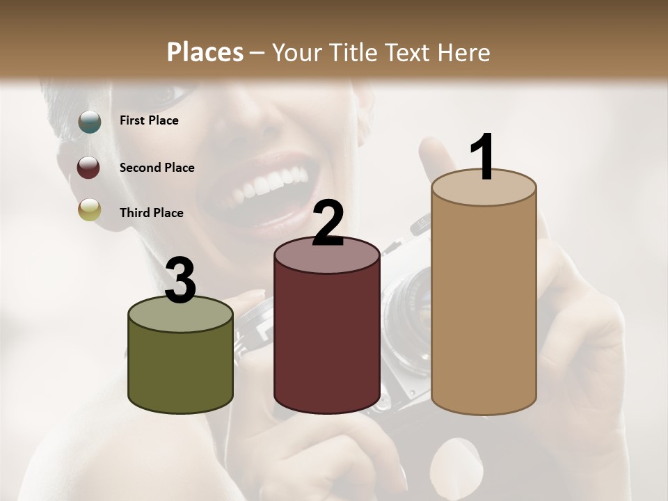 Beauty Caucasian Photo PowerPoint Template