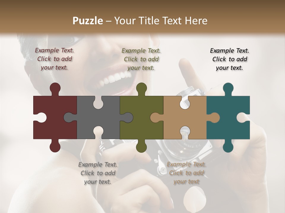 Beauty Caucasian Photo PowerPoint Template