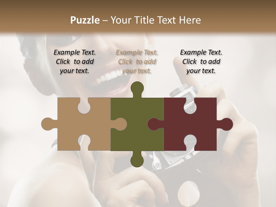 Beauty Caucasian Photo PowerPoint Template