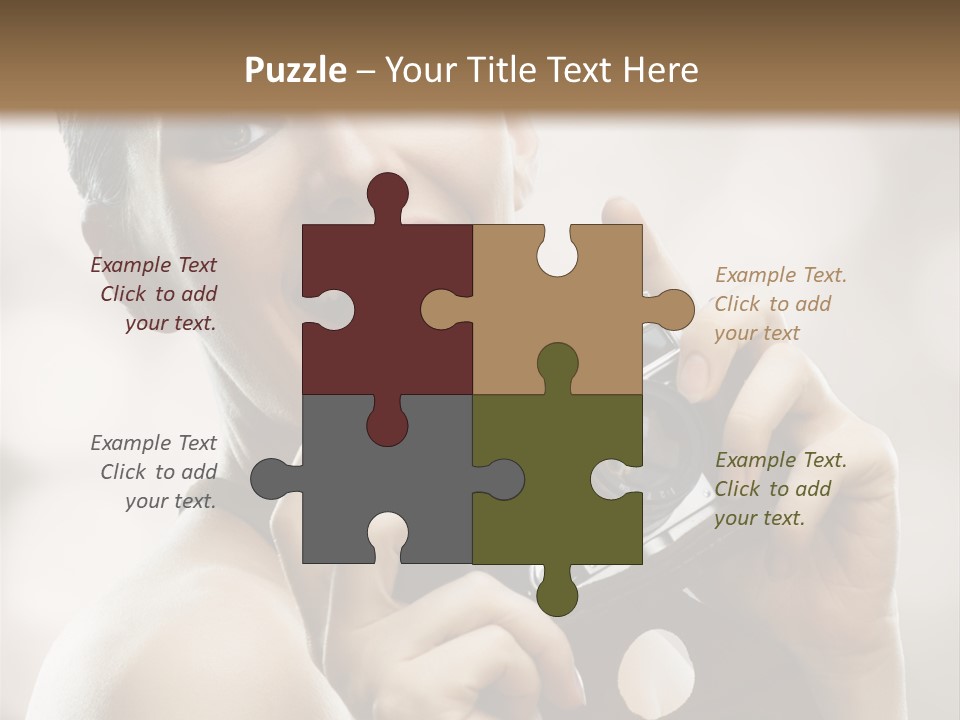 Beauty Caucasian Photo PowerPoint Template