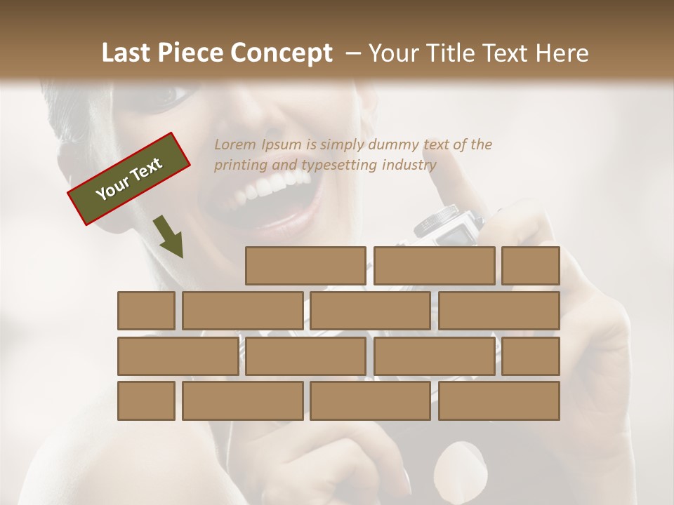 Beauty Caucasian Photo PowerPoint Template