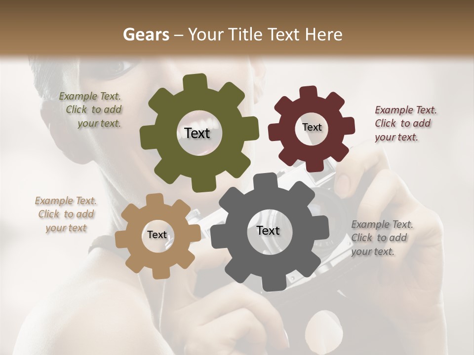 Beauty Caucasian Photo PowerPoint Template