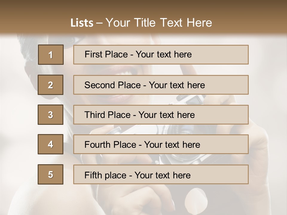 Beauty Caucasian Photo PowerPoint Template