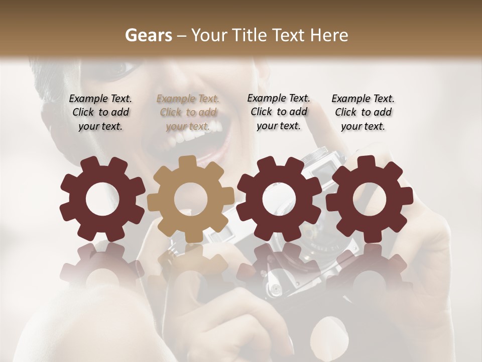 Beauty Caucasian Photo PowerPoint Template