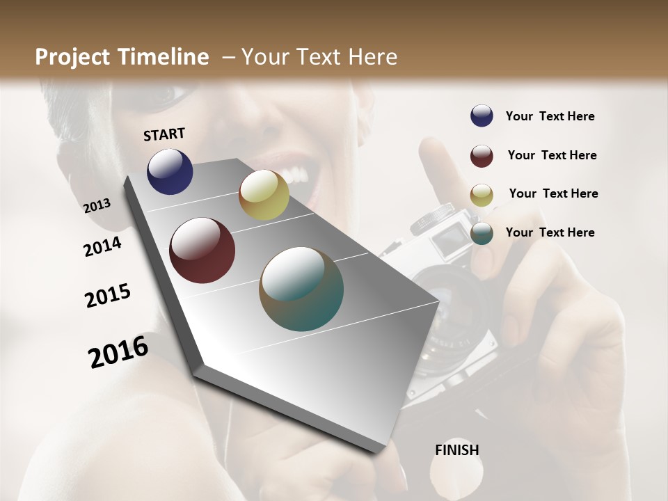 Beauty Caucasian Photo PowerPoint Template