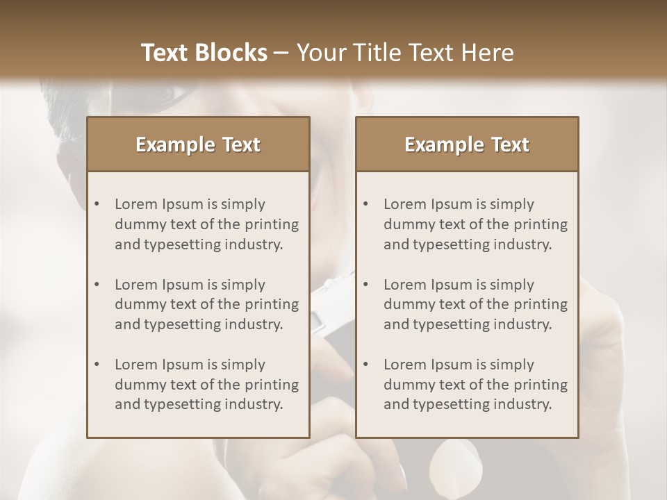 Beauty Caucasian Photo PowerPoint Template