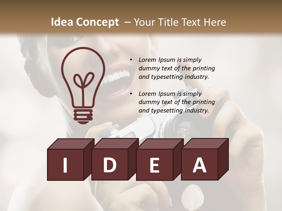 Beauty Caucasian Photo PowerPoint Template