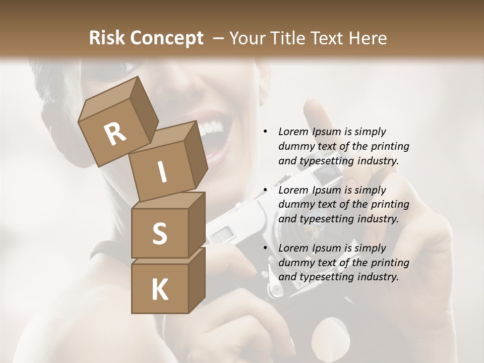 Beauty Caucasian Photo PowerPoint Template