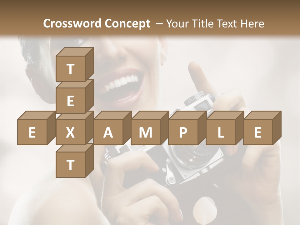 Beauty Caucasian Photo PowerPoint Template