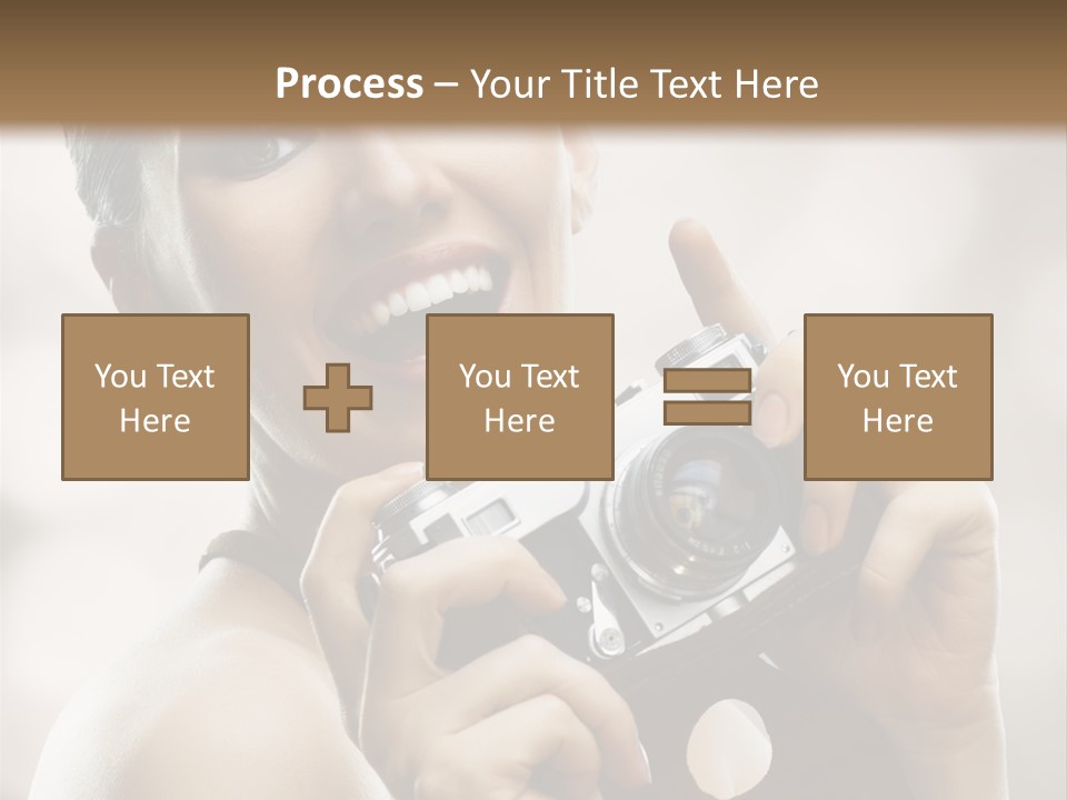 Beauty Caucasian Photo PowerPoint Template
