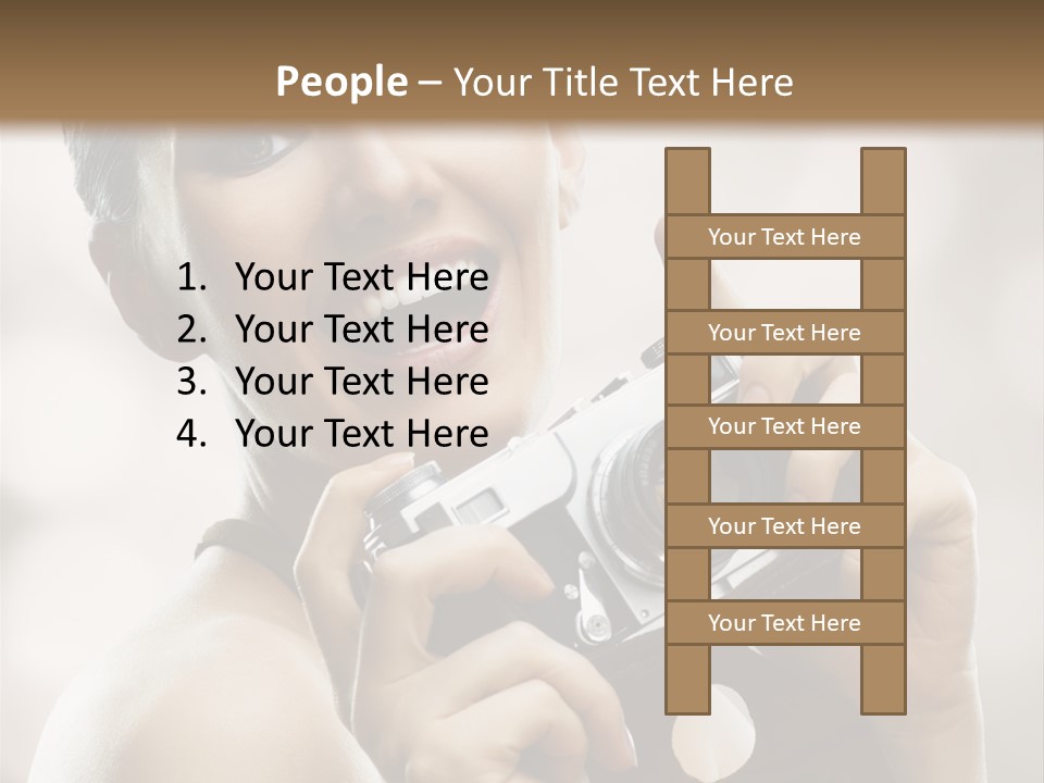 Beauty Caucasian Photo PowerPoint Template