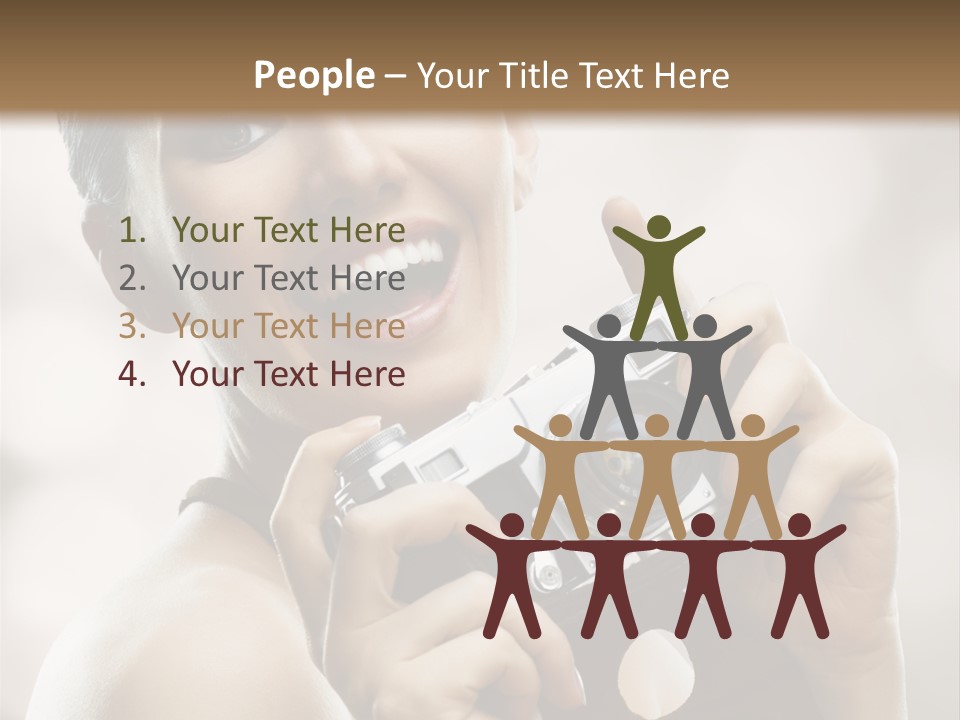 Beauty Caucasian Photo PowerPoint Template