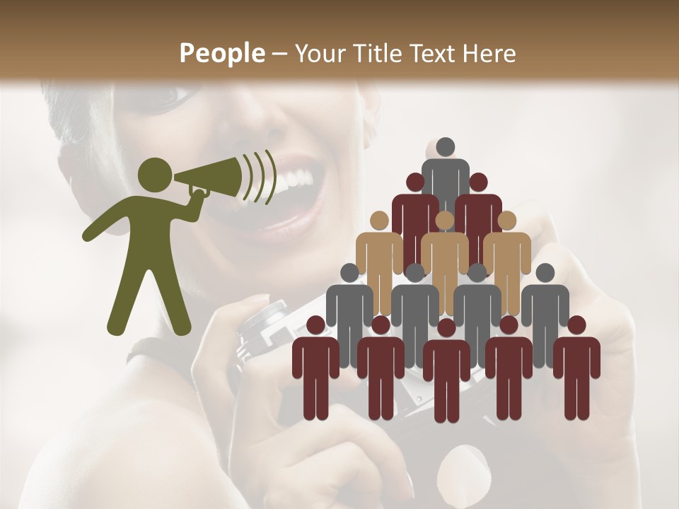 Beauty Caucasian Photo PowerPoint Template