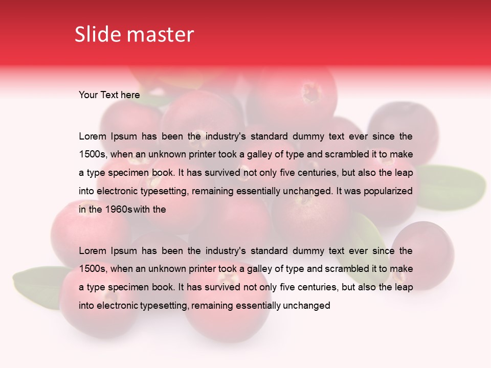 Red Cranberry Eating PowerPoint Template