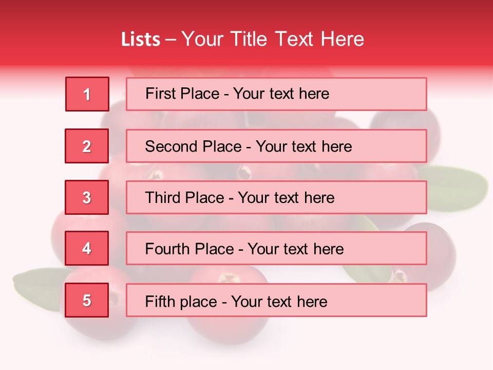 Red Cranberry Eating PowerPoint Template