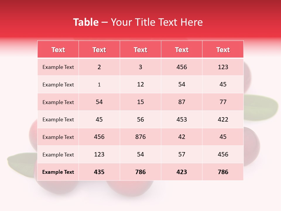 Red Cranberry Eating PowerPoint Template