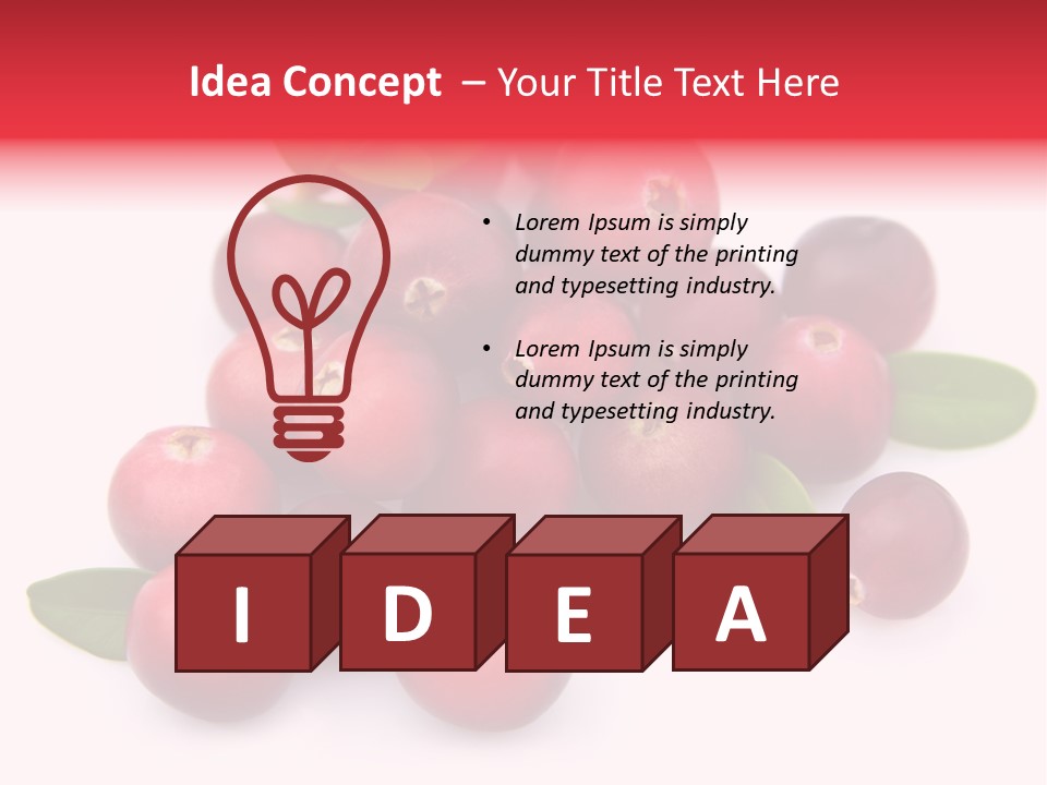 Red Cranberry Eating PowerPoint Template