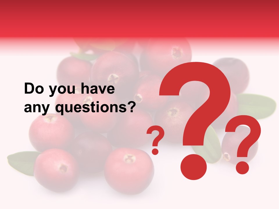 Red Cranberry Eating PowerPoint Template