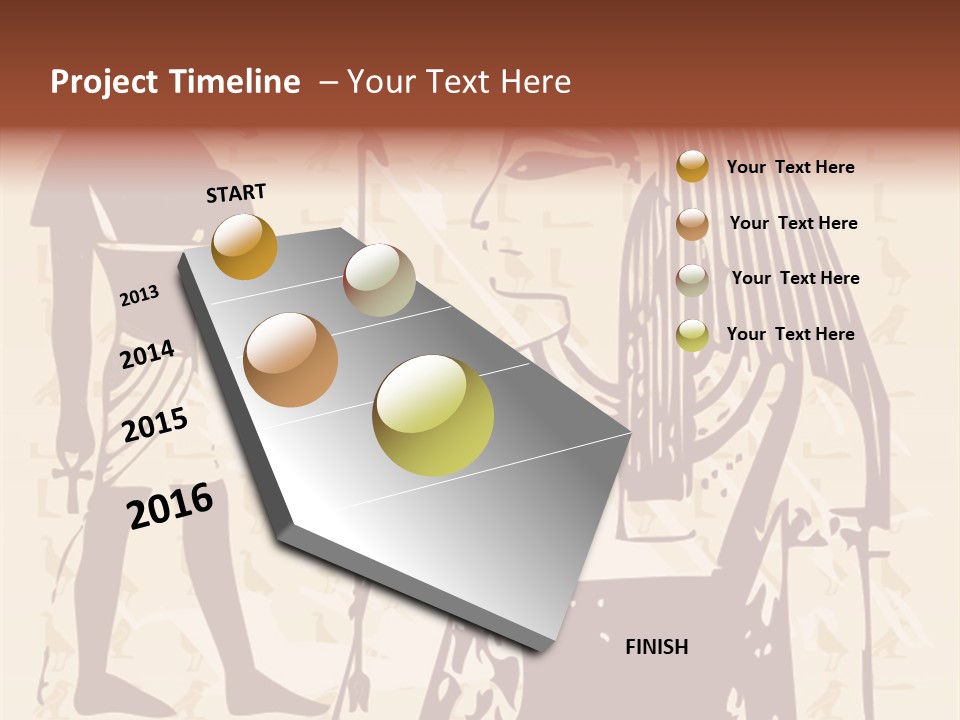 Stone Calligraphy Sun PowerPoint Template