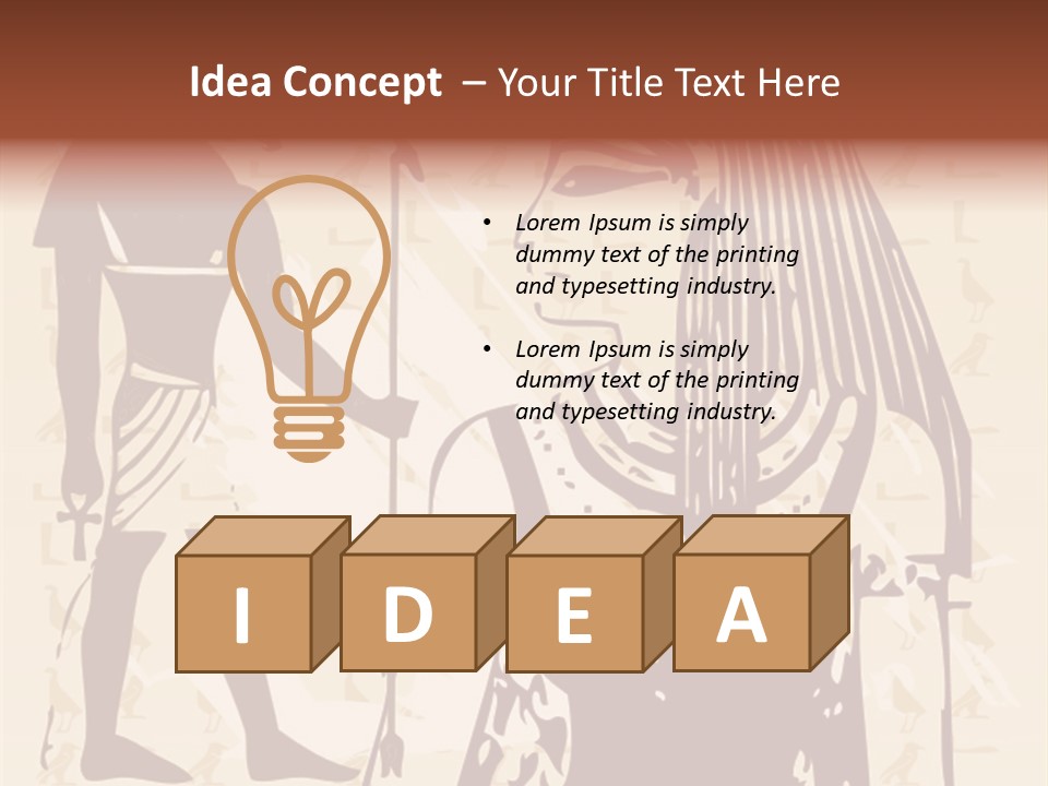 Stone Calligraphy Sun PowerPoint Template