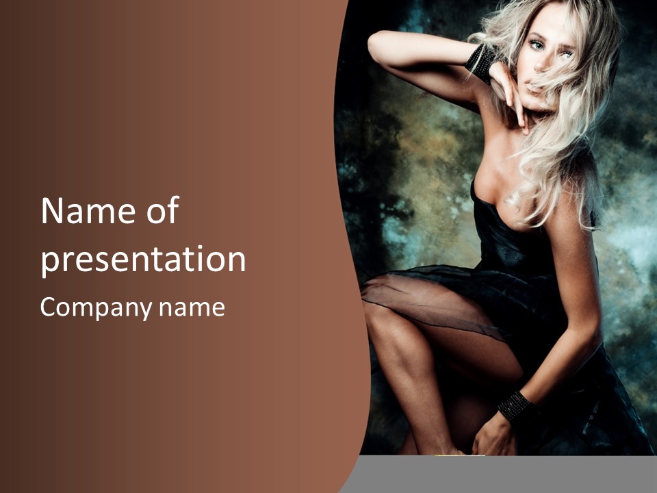 Sexy Emotion Pose PowerPoint Template