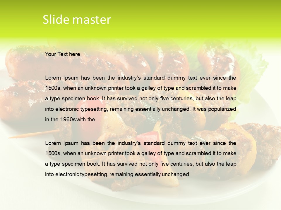 Stick Grill Chicken PowerPoint Template