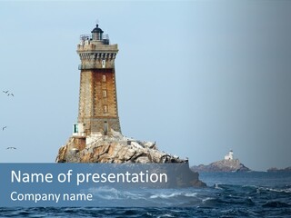 Island Rocky Tower PowerPoint Template