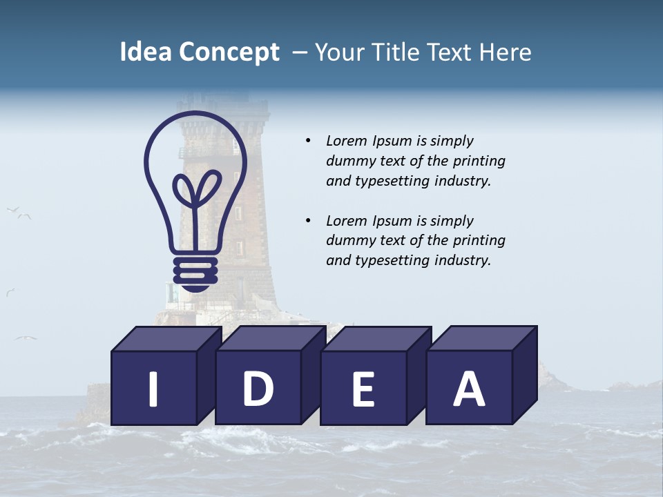 Island Rocky Tower PowerPoint Template