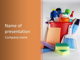 Bucket Housework Polish PowerPoint Template