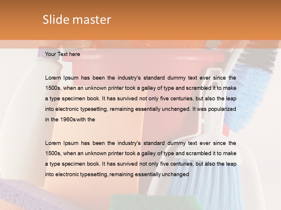 Bucket Housework Polish PowerPoint Template