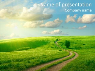 Spring Sunset Hill PowerPoint Template